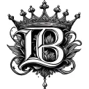 letter B with crown above it tattoo design idea