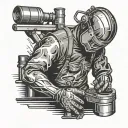 welder welding tattoo design idea