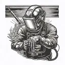 welder welding tattoo design idea