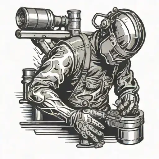welder welding tattoo design idea