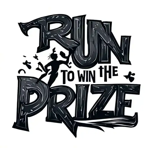 "Run to win the prize" Running show tattoo design idea