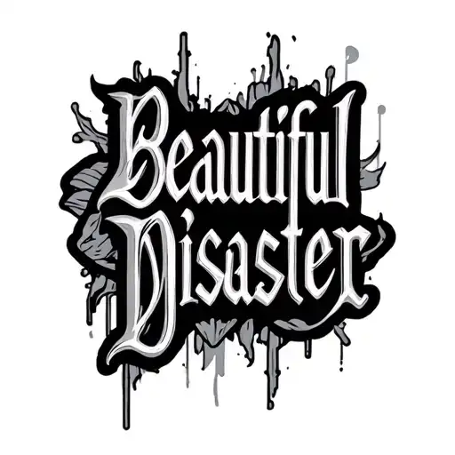 "Beautiful Disaster" Two Word Ambigram Generator tattoo design idea