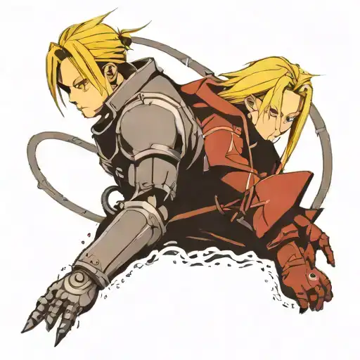 edward and alphonse elric full metal alchemist tattoo design idea