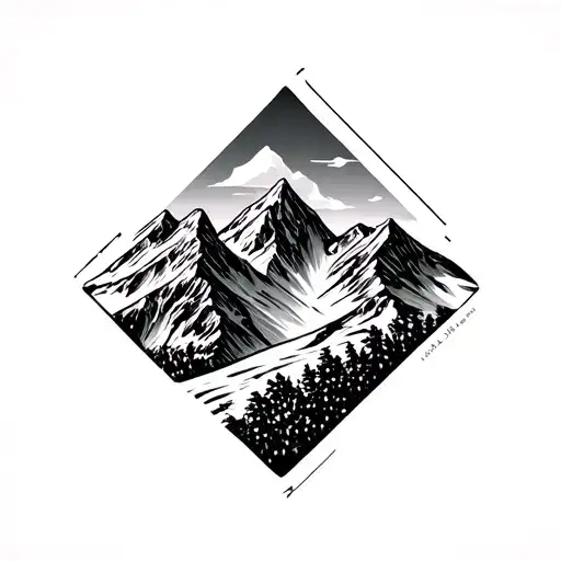 Swiss Alps tattoo design idea