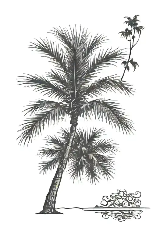 palmetto tree outline tattoo design idea
