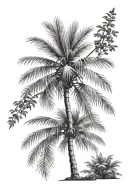 palmetto tree outline tattoo design idea