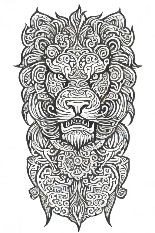 chinese lion tattoo design idea