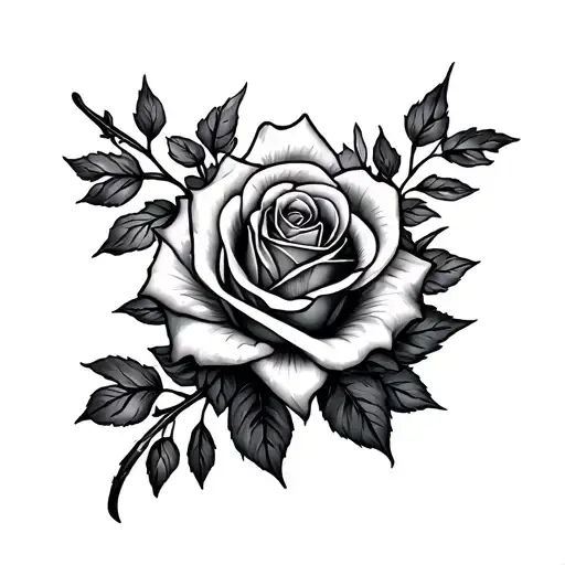 fancy cross and roses blooming tattoo design idea