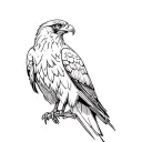 hawk perched tattoo design idea