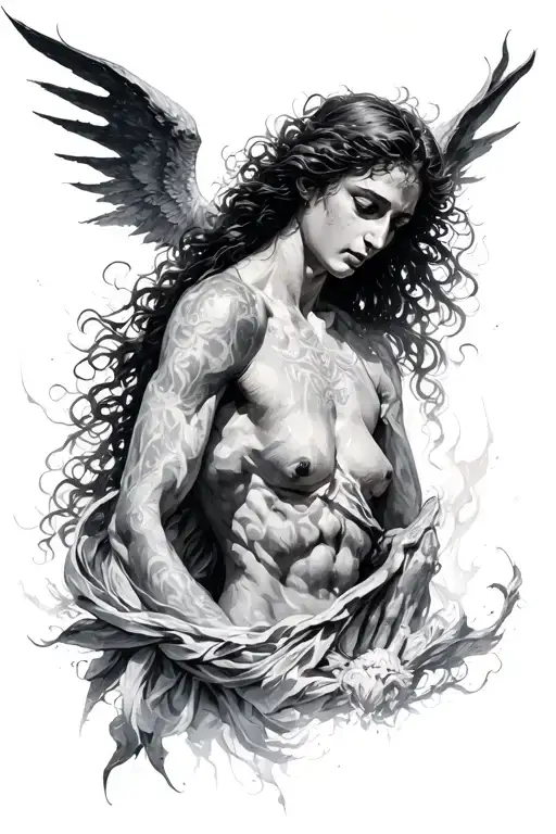 the rage of Orpheus after the loss of Eurydice  tattoo design idea