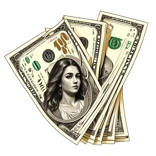 girls city money luxury tattoo design idea