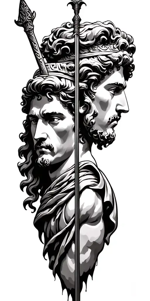 Castor And Pollux greek mythology tattoo design idea