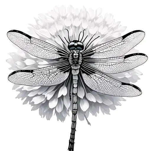 Dragonfly Dandelion tattoo design idea