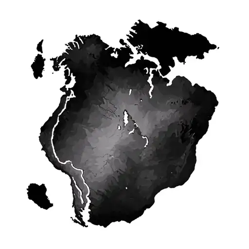 an outline of south america with peru shaded in very simplistic tattoo design idea