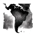 an outline of south america with peru shaded in very simplistic tattoo design idea