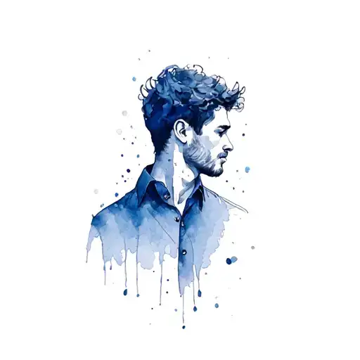 lonely man tattoo design idea
