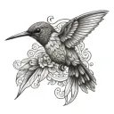 Huitzilopochtli hummingbird tattoo design idea