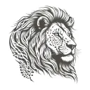 lion fingerprint tattoo design idea