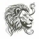 lion fingerprint tattoo design idea