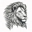 lion fingerprint tattoo design idea