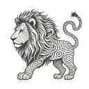 lion fingerprint tattoo design idea