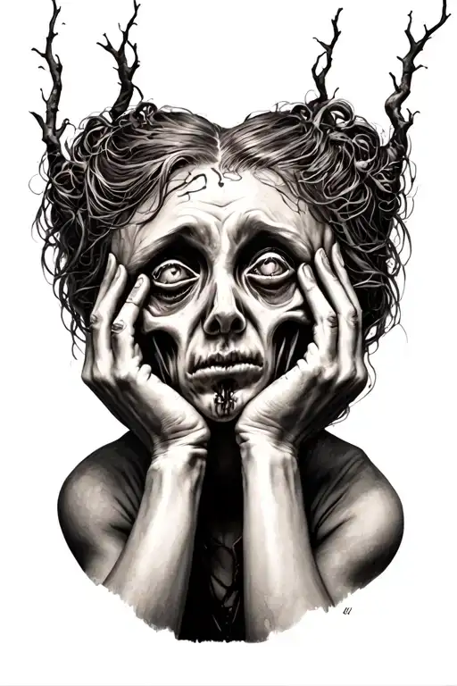 horror themed &nbsp;hear no evil see no evil speak no evil drawing tattoo design idea