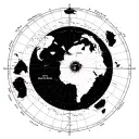 Antarctica map with latitude lines, South Pole and Ross Island marked tattoo design idea