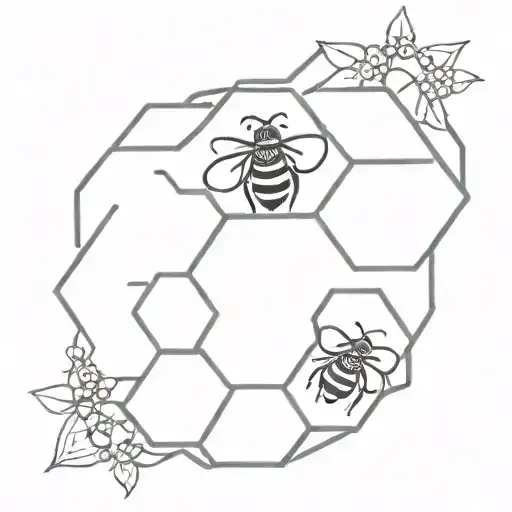 Cute bee hive tattoo design idea