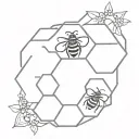 Cute bee hive tattoo design idea
