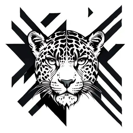 jaguar surrounded tattoo design idea