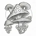 Norse god of psychedelics mushroom tattoo design idea