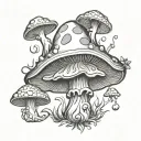 Norse god of psychedelics mushroom tattoo design idea