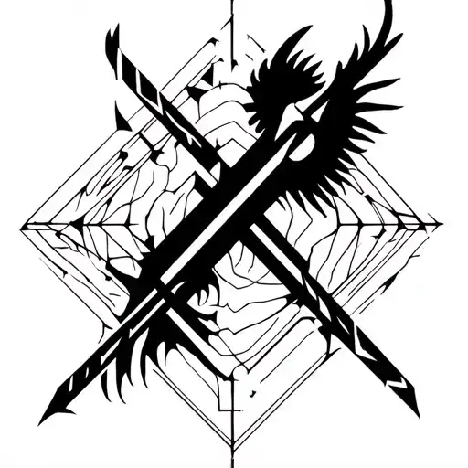 crossroads between heaven and hell tattoo design idea