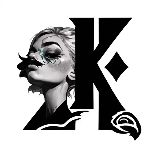 K with two dimples tattoo design idea