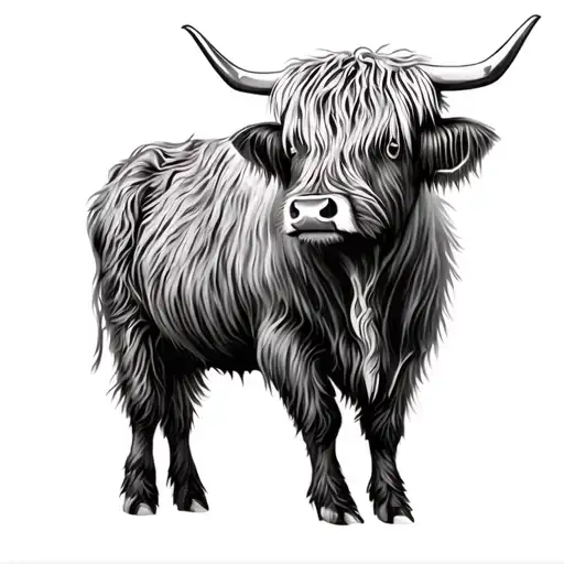 Highland Cow tattoo design idea