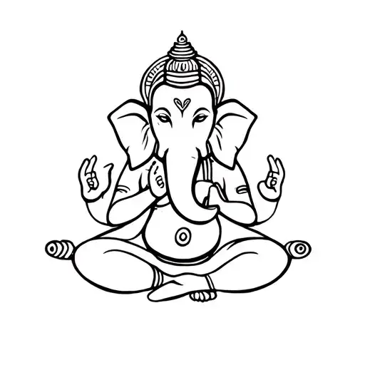 Ganesha meditating tattoo design idea