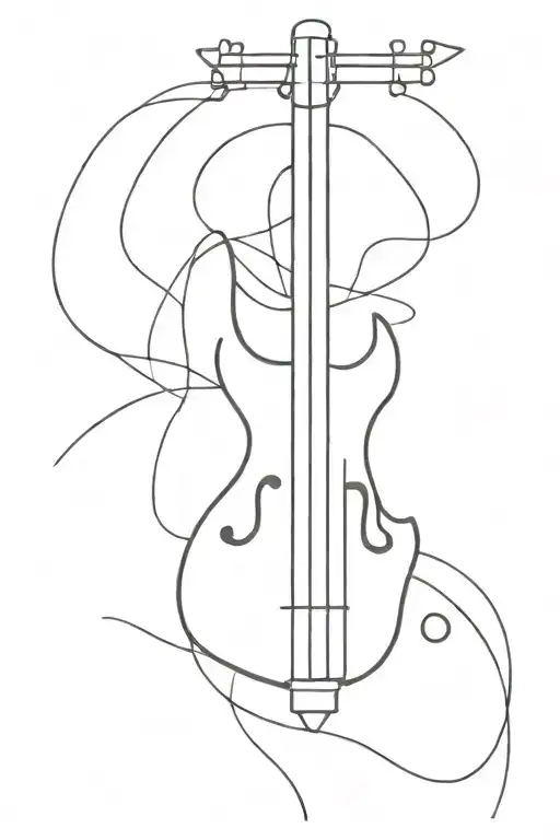 bass guitar and cross tattoo tattoo design idea