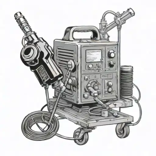 ARC WELDING MACHINE WHIT KIS PLAYING IN tattoo design idea