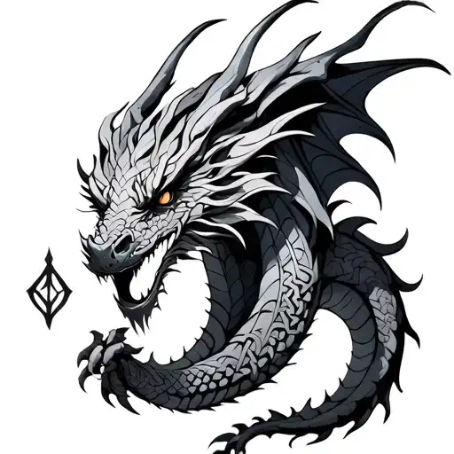 beautiful dragon made out of celtic design inspired tattoo design idea