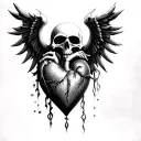 Grim Reaper Sacred Heart hyper realism tattoo design idea