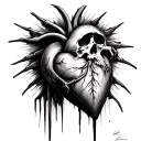 Grim Reaper Sacred Heart hyper realism tattoo design idea