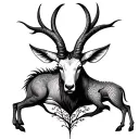 taurus, twin, ibex, tree of life, dragon wrapped tattoo design idea