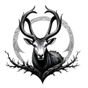 taurus, twin, ibex, tree of life, dragon wrapped tattoo design idea