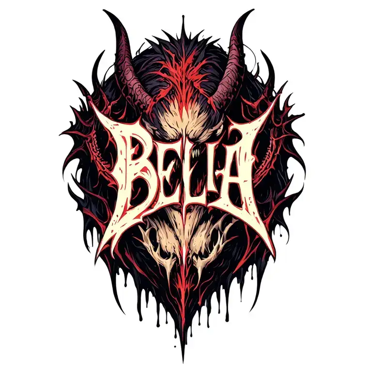 "B E L I A L" BELIAL DEMON tattoo design idea