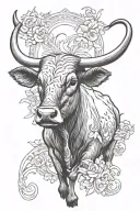 Texas longhorn tattoo design idea