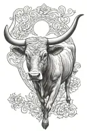 Texas longhorn tattoo design idea