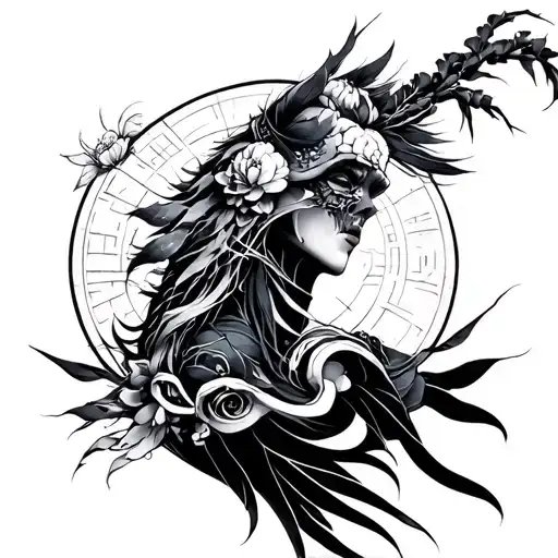 Cyberpunk Japanese tattoo design idea