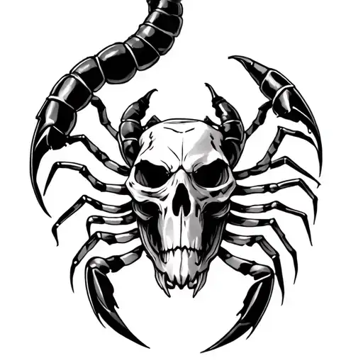 Scorpion Skull tattoo design idea