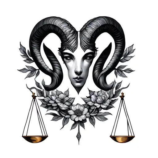 Aries Libra tattoo design idea