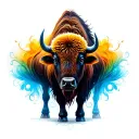 kaleidoscope with a bison tattoo design idea